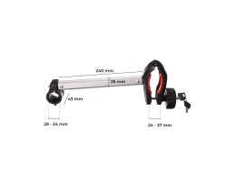 Brazo / soporte de cuadro de la bicicleta para portabicicletas de enganche, largo, longitud 24 cm -