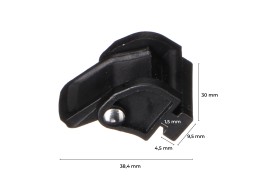 Hebilla de plástico para correa de sujeción del portabicicletas BIKE 2 / 3 / 4, negra - pieza de rec