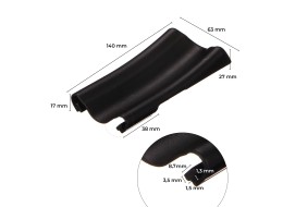 Plataforma de plástico para neumático para portabicicletas BIKE 2 / 3 / 4, negra - pieza de repuesto