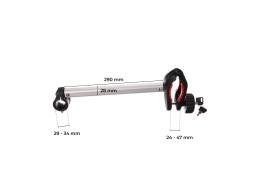 Brazo / soporte de cuadro de la bicicleta para portabicicletas de enganche, largo, longitud 29 cm -