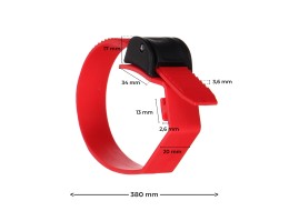 Correa de cierre rápido para portabicicletas de enganche, longitud 38 cm, roja - pieza de recambio
