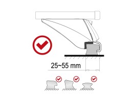 Barra transversal de aluminio con cerradura ROOF RACK IN 1, 120cm, capacidad 90kg