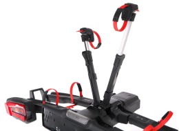 Portabicicletas para enganche E-BIKE 2 PRO - 2 bicicletas eléctricas, capacidad 60 kg, plegable