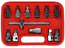 Juego para vaciado de aceite MECHANIC OIL DRAIN SET 12, Hex + cuadrado, 12 piezas