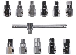Juego para vaciado de aceite MECHANIC OIL DRAIN SET 12, Hex + cuadrado, 12 piezas