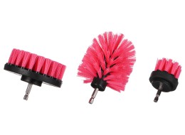 Juego de cepillos para taladro para limpieza de coche CAR DETAILING DRILL BRUSH PINK 3, 3 piezas