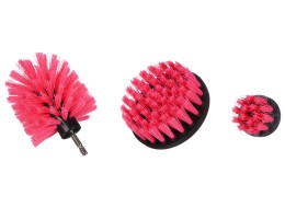 Juego de cepillos para taladro para limpieza de coche CAR DETAILING DRILL BRUSH PINK 3, 3 piezas