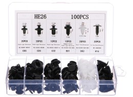 Juego de grapas, clips y pasadores para tapicería de vehículos MECHNIC TRIM CLIP SET 100