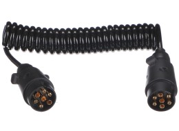 Cable espiral de conexión para la clavija del enganche TRAILER CABLE 3, 7-7 pines, 3 m