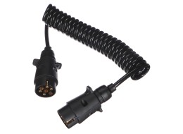 Cable espiral de conexión para la clavija del enganche TRAILER CABLE 3, 7-7 pines, 3 m
