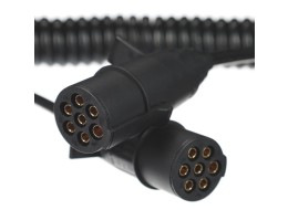 Cable espiral de conexión 7 pines tipo N TRAILER CABLE 11, enchufe de plástico, 24V, 3,5m