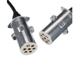 Cable espiral de conexión 7 pines tipo S TRAILER CABLE 12, enchufe metálico, 24V, 3,5m