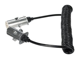 Cable espiral de conexión 7 pines tipo S TRAILER CABLE 12, enchufe metálico, 24V, 3,5m