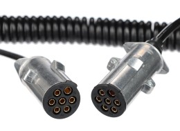 Cable espiral de conexión 7 pines tipo N TRAILER CABLE 13, clavija metálica, 24V, 3,5m