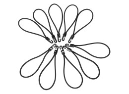 Juego de gomas de sujeción con gancho de plástico CARGO CORD SET 2, 20 cm, 10 uds
