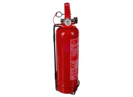 Extintor de polvo FIRE STOP 1 kg, ABC, totalmente metálico, con soporte metálico incluido