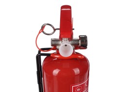 Extintor de polvo FIRE STOP 1 kg, ABC, totalmente metálico, con soporte metálico incluido