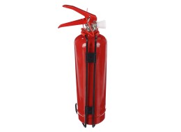 Extintor de polvo FIRE STOP 1 kg, ABC, totalmente metálico, con soporte metálico incluido
