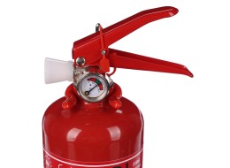 Extintor de polvo FIRE STOP 1 kg, ABC, totalmente metálico, con soporte metálico incluido