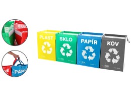 Bolsas para residuos reciclables SORT EASY 4 METAL, 30x30x40cm, 4x36l, 4 unidades
