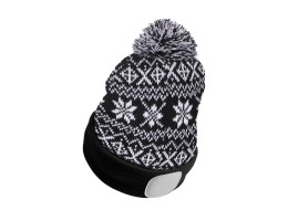 Gorro con linterna frontal 180 lm, recargable, USB, talla única, algodón/PE, negro de invierno