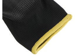 Guantes de trabajo de poliéster recubiertos parcialmente en PU GLOVE PE-PU 11, negros, talla 11\