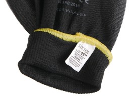Guantes de trabajo de poliéster recubiertos parcialmente en PU GLOVE PE-PU 11, negros, talla 11\