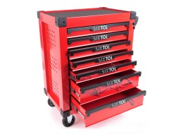 Carro de taller para herramientas MECHANIC TROLLEY KEVIN RED, 7 cajones