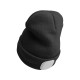 Gorro con linterna frontal 180 lm, recargable, USB, talla única, algodón/PE, negro