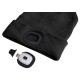 Gorro con linterna frontal 180 lm, recargable, USB, talla única, algodón/PE, negro
