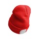 Gorro con linterna frontal 180 lm, recargable, USB, talla única, algodón/PE, rojo