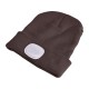 Gorro con linterna frontal 180 lm, recargable, USB, talla universal, algodón/PE, marrón