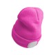 Gorro con linterna frontal 180 lm, recargable, USB, talla universal, algodón/PE, rosa