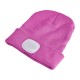Gorro con linterna frontal 180 lm, recargable, USB, talla universal, algodón/PE, rosa
