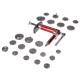 Compresor neumático para pistones de freno MECHANIC BRAKE SET PNEU 23, juego de 23 piezas
