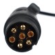 Cable prolongador de 7 pines - toma colgante + clavija TRAILER CABLE 7, 12V, 5m