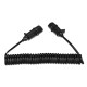 Cable espiral de conexión 7 pines tipo S TRAILER CABLE 10, enchufe de plástico, 24V, 3,5m