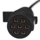 Cable espiral de conexión 7 pines tipo N TRAILER CABLE 11, enchufe de plástico, 24V, 3,5m