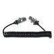 Cable espiral de conexión 7 pines tipo S TRAILER CABLE 12, enchufe metálico, 24V, 3,5m