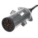 Cable espiral de conexión 7 pines tipo N TRAILER CABLE 13, clavija metálica, 24V, 3,5m