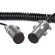 Cable espiral de conexión 7 pines tipo N TRAILER CABLE 13, clavija metálica, 24V, 3,5m
