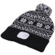 Gorro con linterna frontal 180 lm, recargable, USB, talla única, algodón/PE, negro de invierno