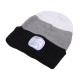 Gorro con linterna frontal 180 lm, recargable, USB, talla única, algodón/PE, negro/gris/blanco