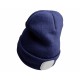 Gorro con linterna frontal 180 lm, recargable, USB, talla única, algodón/PE, azul