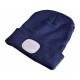 Gorro con linterna frontal 180 lm, recargable, USB, talla única, algodón/PE, azul
