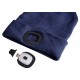 Gorro con linterna frontal 180 lm, recargable, USB, talla única, algodón/PE, azul