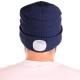 Gorro con linterna frontal 180 lm, recargable, USB, talla única, algodón/PE, azul