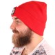 Gorro con linterna frontal 180 lm, recargable, USB, talla única, algodón/PE, rojo