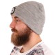 Gorro con linterna frontal 180 lm, recargable, USB, talla única, algodón/PE, gris claro