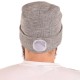 Gorro con linterna frontal 180 lm, recargable, USB, talla única, algodón/PE, gris claro